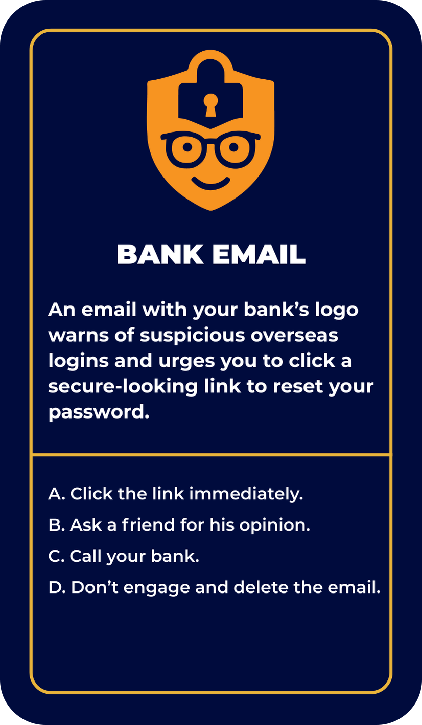 Bank Email Scam Card